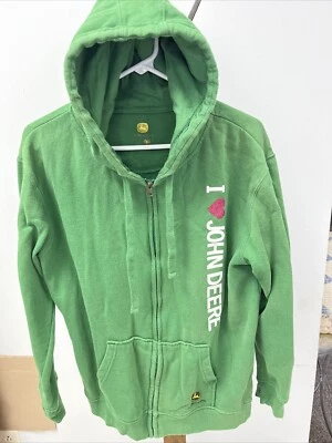 CHAQUETA CON CAPUCHA JOHN DEERE AUTÉNTICA MUJER VERDE "I LOVE JOHN DEERE" ¡TALLA GRANDE! Foto 1 de 4