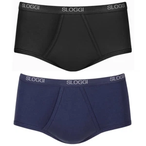 Sloggi Herren Basic Maxi Slips - Einzelpack, Premium Comfort, schwarz/blau - Bild 1 von 15