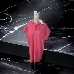 Zara Womens Pink Short Sleeve Hooded Sweatshirt Sz Large Cotton Oversized NWT - Picture 1 of 17