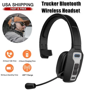 Trucker Wireless Bluetooth 5.2 Headset With Noise Cancelling Mic For Phones PC - Picture 1 of 11