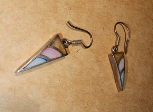sterling silver inlay earrings - Picture 1 of 5