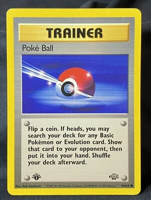 Poke Ball 64/64 1st EDITION Jungle Set | Pokemon Card Vintage 1999 WOTC NM-/LP+ - Image 1 of 4