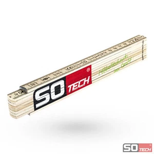 Zollstock 2 m Holz Gliedermaßstab mit Winkelfunktion 30–150° Metermaß SOTECH - Bild 1 von 7