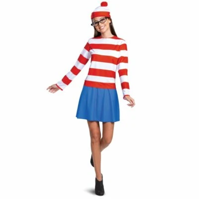 Where's Waldo WENDA Classic Costume Womens S M Adult Halloween - Image 1 of 3