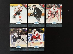 2007-08 Upper Deck Series 1 All World Team 5 Cards Lot Hasek Lidstrom Iginla ++