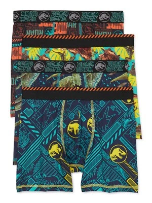 Calzoncillos boxer multicolores con estampado integral Jurassic World para niños, paquete de 4, talla M (8) Foto 1 de 4