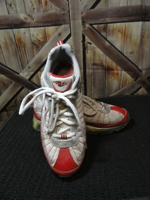 Zapatilla deportiva Athletic Works para mujer de cuero rojo blanco ~ talla 8 ~ usada en excelente estado ~ elegante ~ caminar Foto 1 de 4