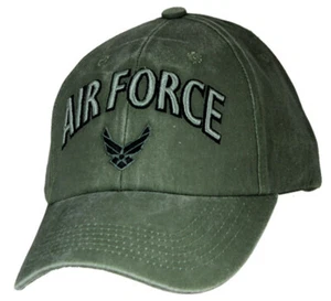 Gorra Insinga de la Fuerza Aérea de los Estados Unidos - Gorra de béisbol verde OD lavada de la USAF - Imagen 1 de 1