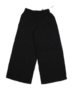 Pantalones antiguos azul marino sueltos estampados cintura alta doble tejido pierna ancha negros para mujer XL - Imagen 1 de 14