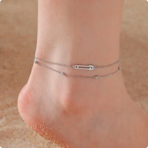 Safety Pin Multilayer Anklet Stainless Steel Anklet - Bild 1 von 7