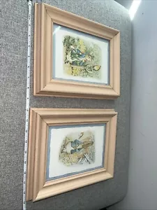 Pair Of framed Peter Rabbit Pictures From Beatrix Potter Story - Picture 1 of 4