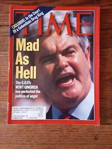 Time Magazine November 7, 1994 Mad as Hell The G.O.P.'s Newt Gingrich - Picture 1 of 6