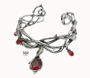 Alchemy Gothic Passion Bracelet A80 Pewter Goth Red Thorn Pretty Crystal - Picture 1 of 10