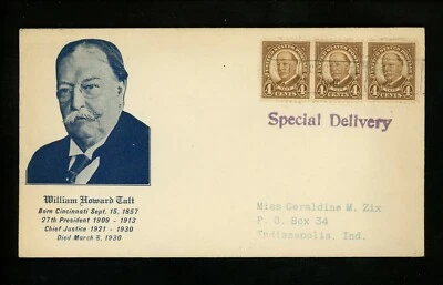 US FDC #685 Shockley M-5 1930 Canton OH William Taft Unofficial (Precancel like) - Image 1 of 2