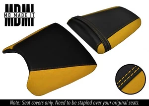 PASST FÜR HONDA CBR 900 RR 93-99 MASSGEFERTIGTER GRIFF VINYL SITZBEZÜGE SET SCHWARZ & GELB - Bild 1 von 6