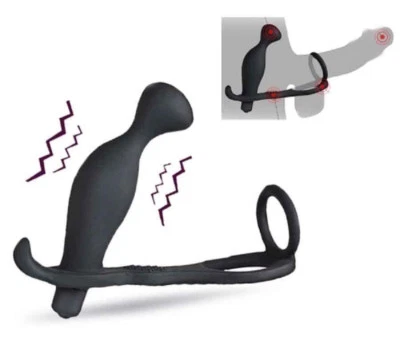 ANAL BUTT vibratore STIMOLATORE PROSTATTICO Cock Ring Anale Anello DILDO SEX TOY - Immagine 1 di 4