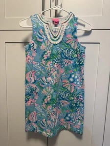 Lilly Pulitzer Girls Multicolor Floral Sleeveless Shift Dress Size XL 12-14 EUC - Picture 1 of 3