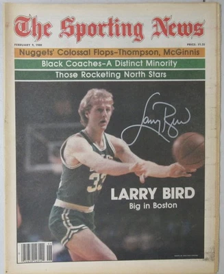 Larry Bird HOF Signed 2/9/1980 The Sporting News NO LABEL Celtics PSA 200883 - Image 1 of 3