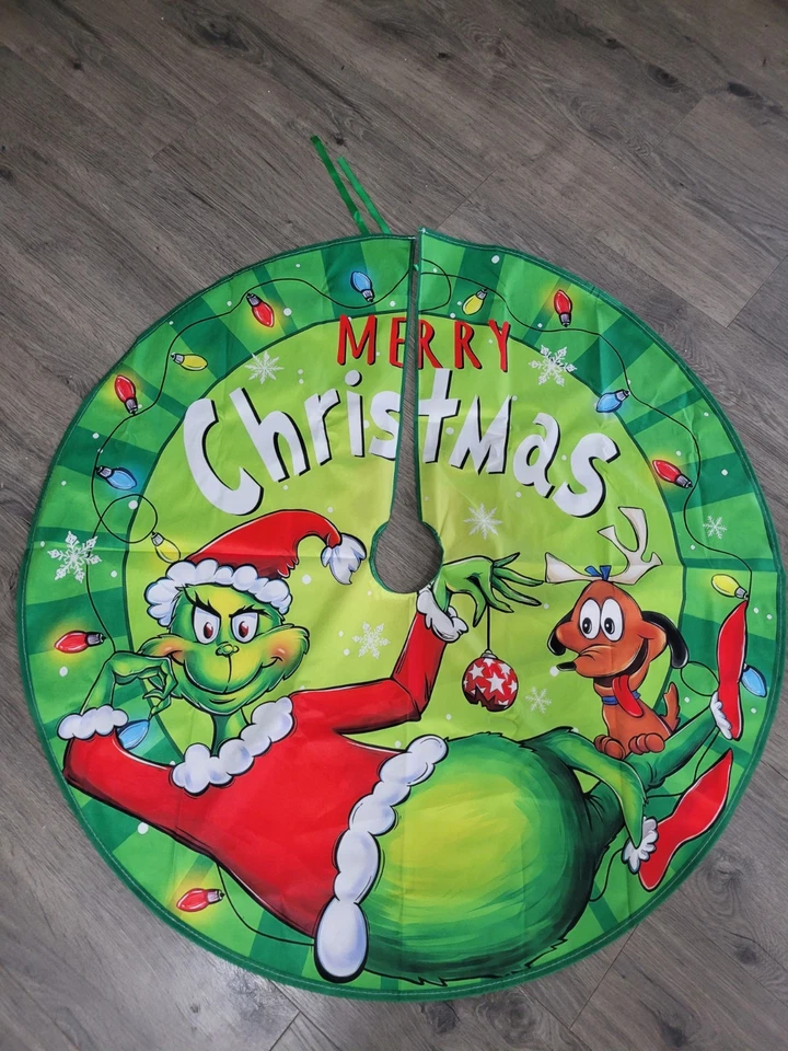 GRINCH, Max, Who CHRISTMAS TREE SKIRT GREEN CHRISTMAS New 36 In. Diameter - Image 1 of 1