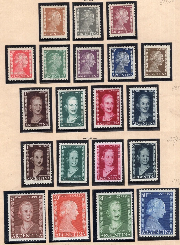 ARGENTINA, EVITA, YV # 517/36, COMPLETE SET, MNH - Image 1 of 1