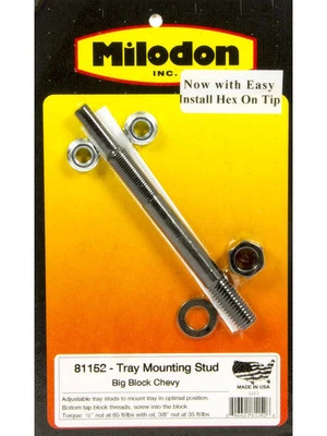 Milodon Windage Tray Stud 1/2 in Steel Black Oxide Big Block Chevy Kit (81152) - Image 1 of 4