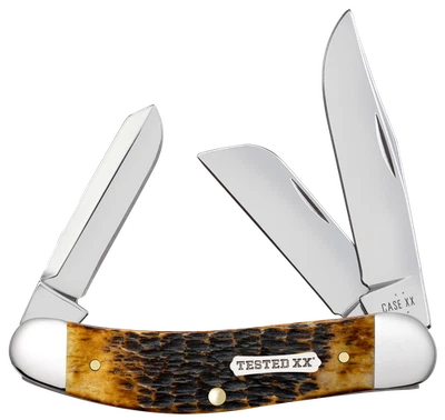 Cuchillos Case xx Sowbelly Stockman plantilla hueso ámbar quemado 51393 cuchillo de acero al carbono Foto 1 de 4