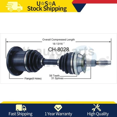 Junta eje CV delantero izquierdo para Dodge Dakota 1996 1995 1994 1993 1992 1991 Foto 1 de 2