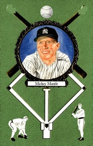1990 Perez-Steele Master Works Series 1 Mickey Mantle #8 Postcard #658/10000 - Picture 1 of 2