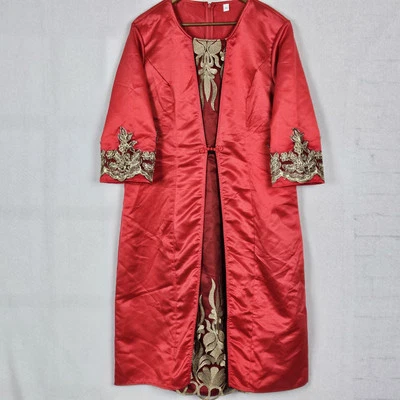 Vestido rojo chino vintage con bordado chino talla 2xl lavable a máquina  Foto 1 de 4