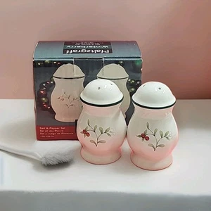 Pfaltzgraff WINTERBERRY Muster Porzellan weiß & grün Salz und Pfefferstreuer - Bild 1 von 7