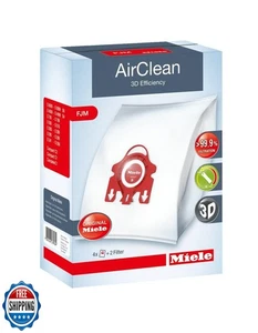 Miele AirClean 3D Efficiency Dust Bag, Type FJM, 4 Bags and 2 Filters, White - Picture 1 of 1
