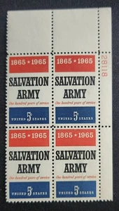 US Scott 1267 - Salvation Army - MNH - 1965 Issue - Plate Block of 4 - Picture 1 of 1