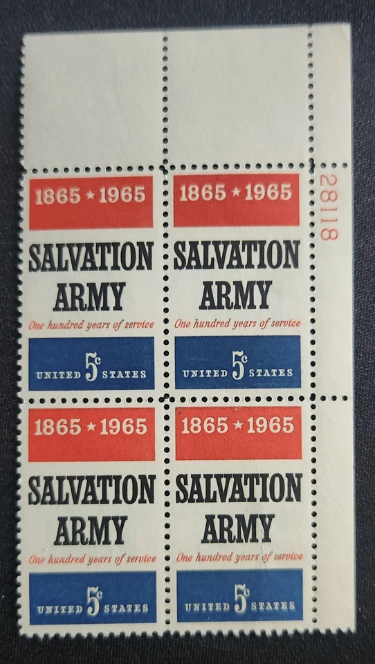 US Scott 1267 - Salvation Army - MNH - 1965 Issue - Plate Block of 4 - Image 1 of 1