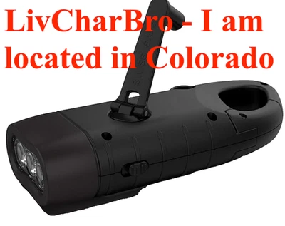 Rechargeable Flashlight Solar Power & Hand Crank High Lumen Carabiner Survival - Image 1 of 4