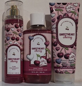 Bath & Body Works Sweetheart Cherry Body Mist, Wash & Cream 3pc Gift Set - Picture 1 of 1