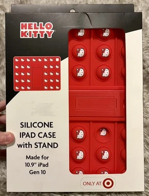 Hello Kitty Silicone iPad Case Stand, Red w/ Pop Its, for 10.9” Gen. 10, BNIP - Image 1 of 4