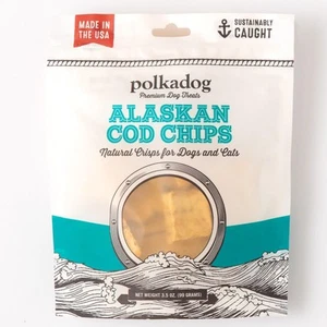Crunchy Alaskan Cod Chip Dog Treats – 100% Wild-Caught Fish Treat for Dogs, C... - Picture 1 of 4
