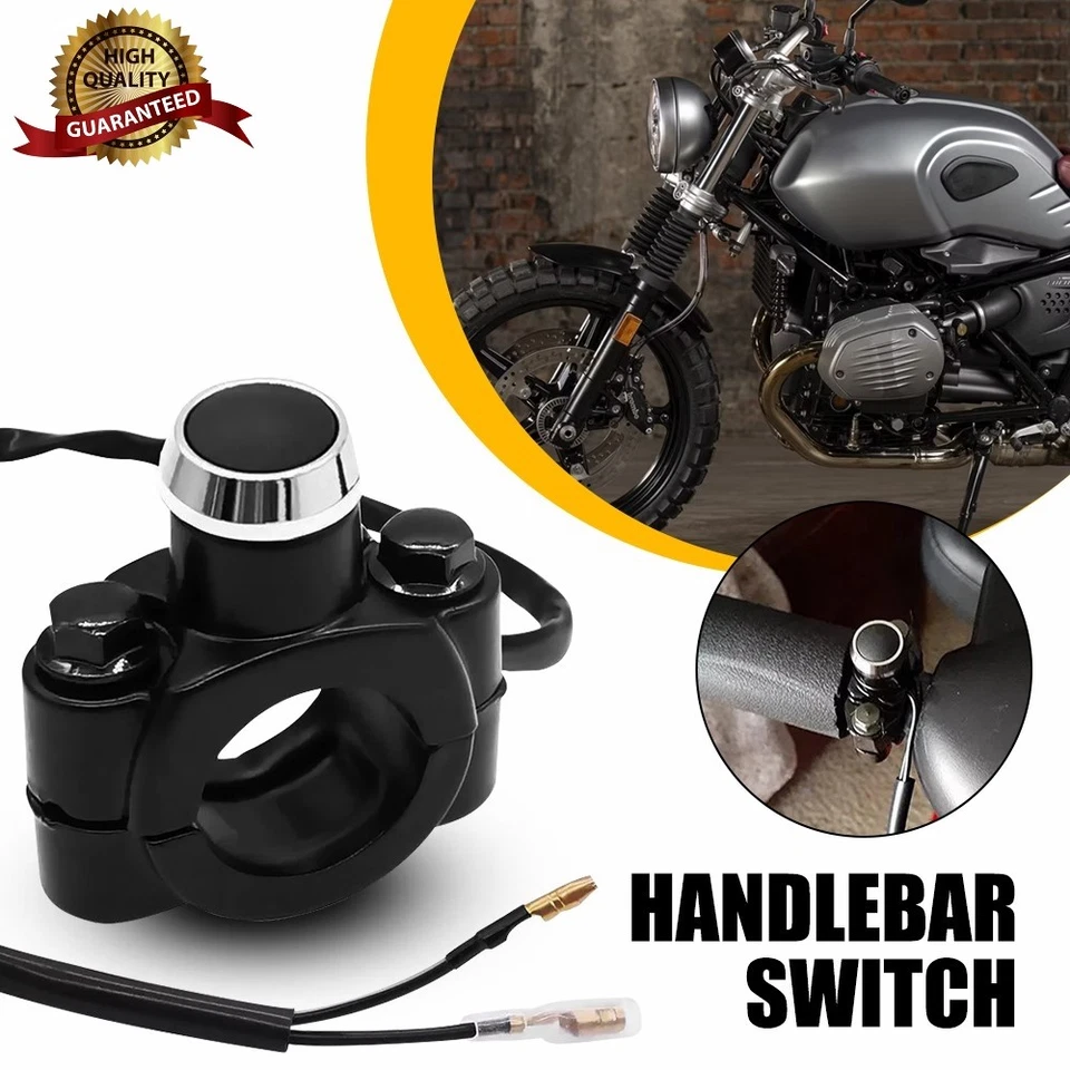 Interruptor universal para motocicleta bocina montaje manillar pulsador arranque momentáneo O Foto 1 de 4