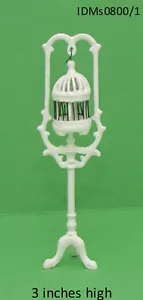 JAULA DE PÁJAROS CON PÁJARO BLANCO 1:24 MEDIA ESCALA CASA DE MUÑECAS MINIATURAS Colección de reliquias - Imagen 1 de 1