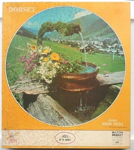 Dorset Round Jigsaw Puzzle OLD FOUNTAIN, MARZINE FRANCE 1971 NEW Milton Bradley - Picture 1 of 1