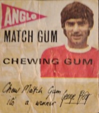 George Best 1960s Anglo Confectionery Chewing Gum Rapper Cut Down To Size Rare 