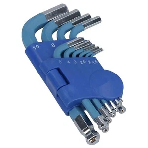 Juego de llaves hexagonales Allen de 10 piezas de colores cortos con... - Imagen 1 de 6