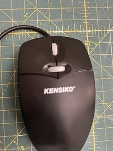 Kensiko Dual Scrolling Mouse Black Mechanical Ball Mouse PS/2 Vintage - Picture 1 of 4