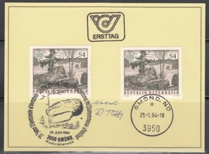 Austria Sc1283 Eibenstein Nature Park, Engraver, Designer's Original Signed Card - Picture 1 of 1