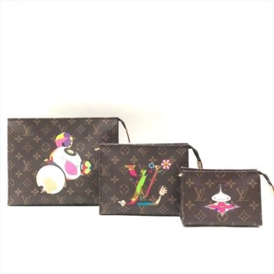 LOUIS VUITTON Takashi Мураками монограмма три шикарная туалетная сумка мешок M13871 - Изображение 1 из 4