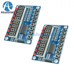 2PCS 8-Bit LED Digital Tube 8 KeyS TM1638 Display module for AVR Arduino ARM - Picture 1 of 8