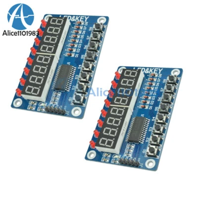 2PCS 8-Bit LED Digital Tube 8 KeyS TM1638 Display module for AVR Arduino ARM - Image 1 of 4