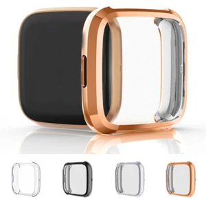 For Fitbit Versa 2 Screen Protectors Cover Skin ShockProof Case Electroplate - Photo 1 sur 16