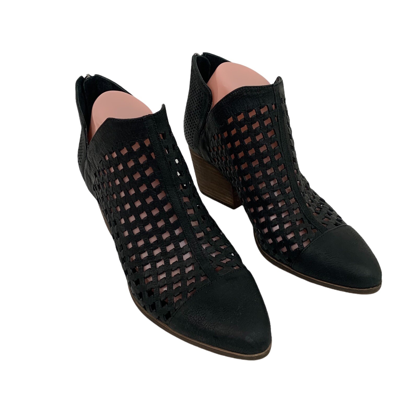 Neeja Suede Leather Cutout Booties 