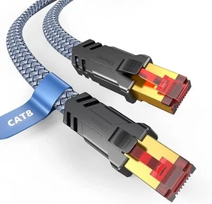 Braided 50FT Heavy Duty Cat8 Ethernet Cable Super Speed 40Gbps/2000Mhz RJ45 - Picture 1 of 6